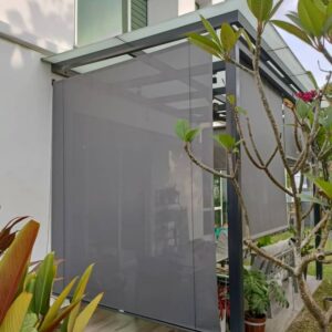 Rèm Cuốn Ngoài Trời Màu Xám Ghi Bảo Vệ Riêng Tư