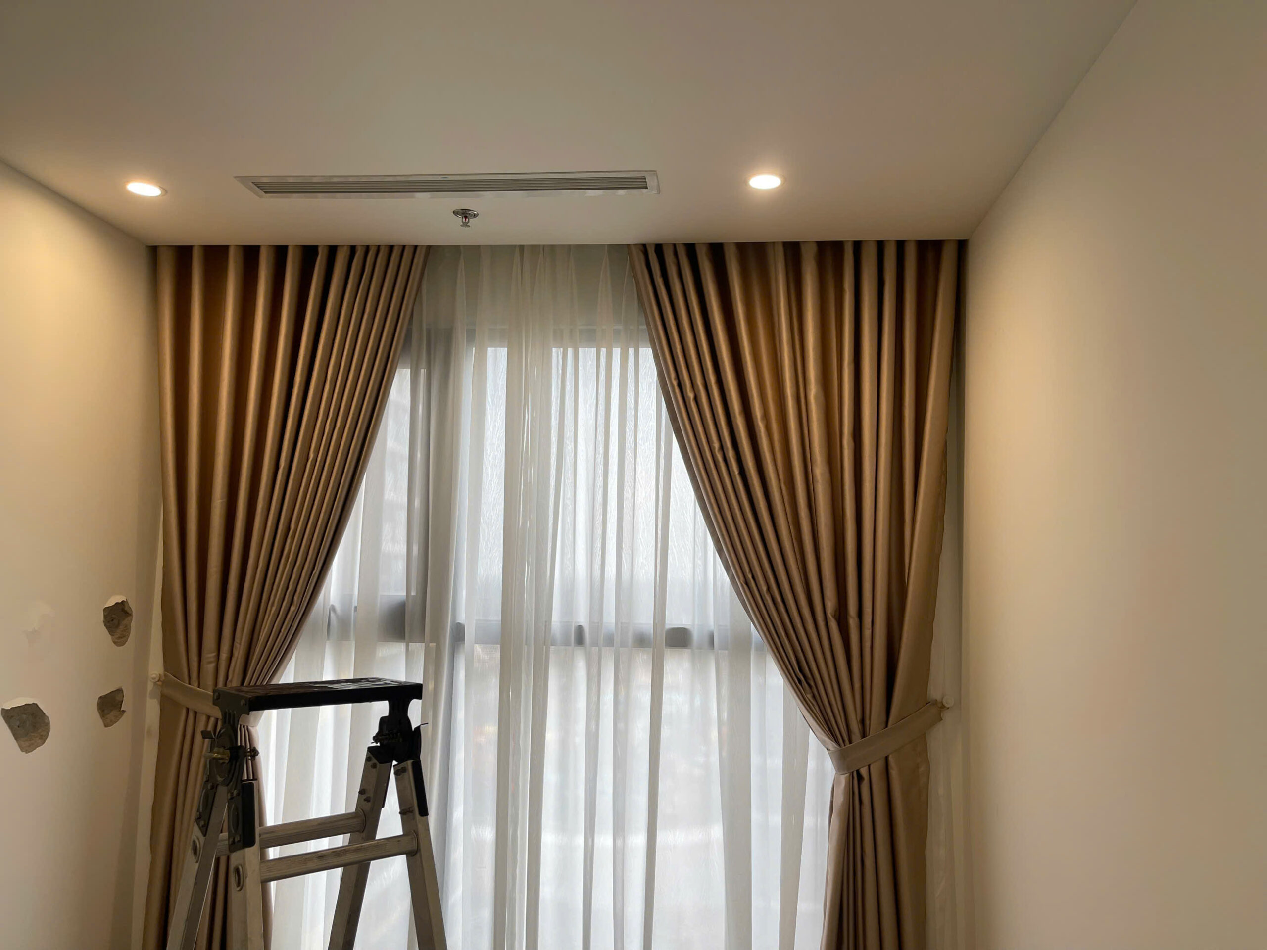 Rèm Vải 2 Lớp Cao Cấp Màu Kem - Ảnh 4