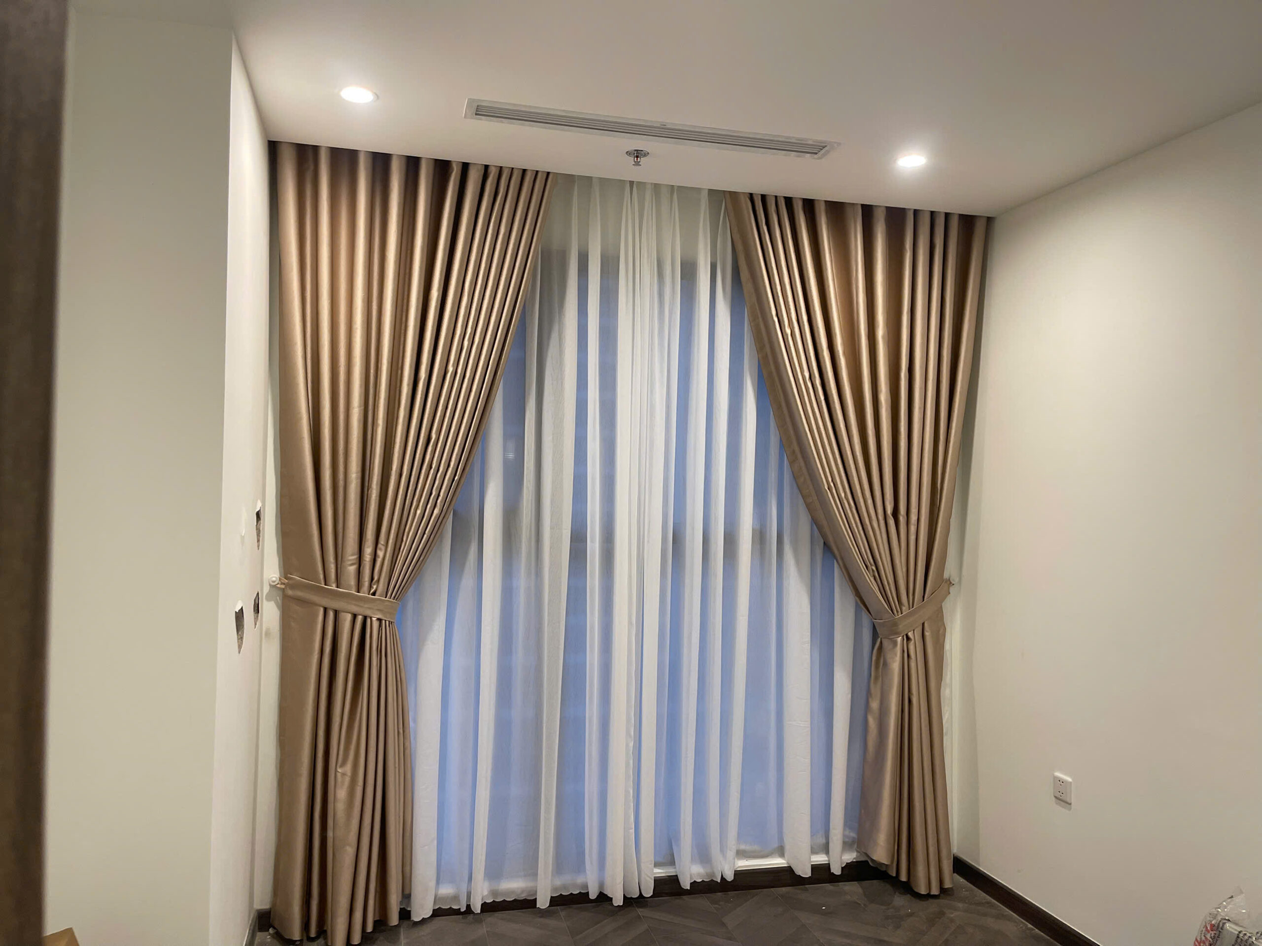 Rèm Vải 2 Lớp Cao Cấp Màu Kem