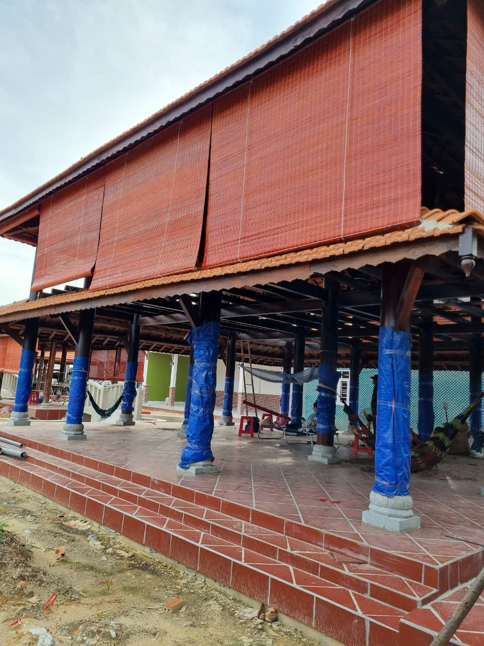 Rèm Tre, Mành Tre Nhà Sàn Ngoài Trời Màu Nâu Tự Nhiên - Ảnh 5